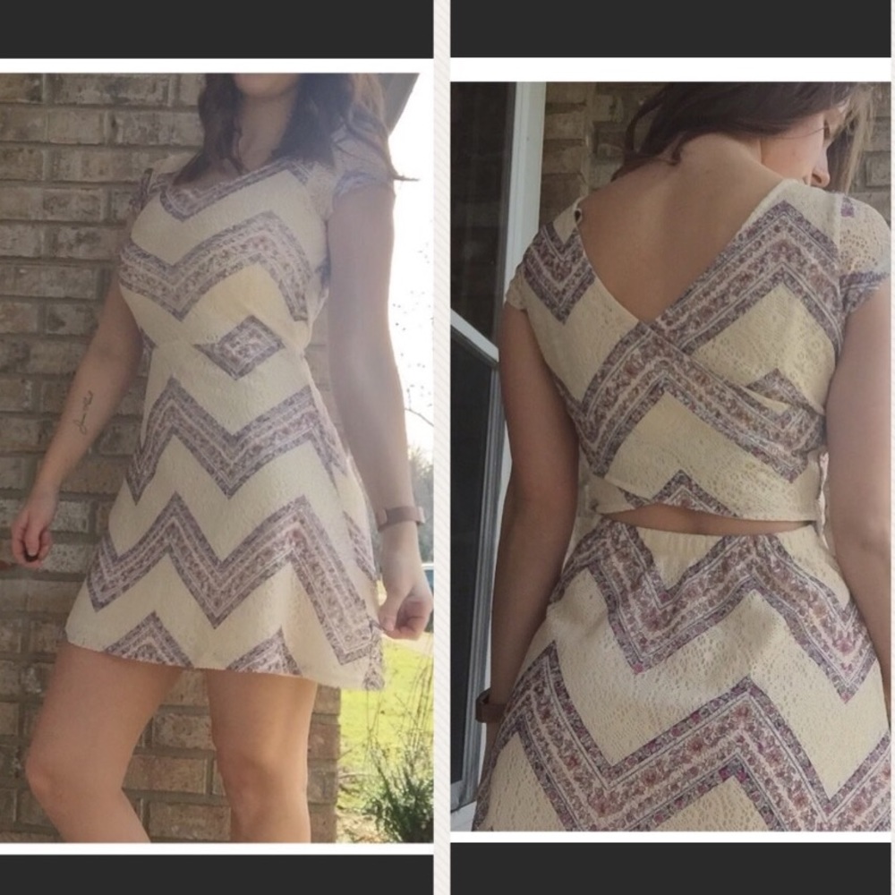 Unique Cutout Back Floral Dress